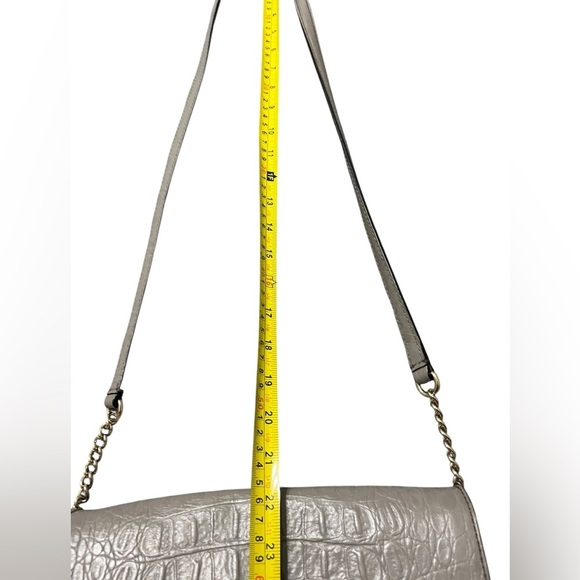 KATE SPADE Harwood Place Fiona Crossbody Soft Taupe Gray Color Croc Leather - Picture 13 of 13